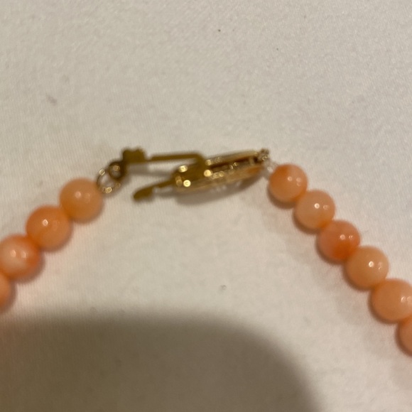 🎈VINTAGE 14K PEACH PEARL NECKLACE🎈8” Drop🎈 - Picture 3 of 4